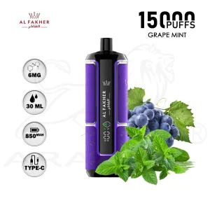 Al Fakher Crown Bar Disposables Vape Grape Mint