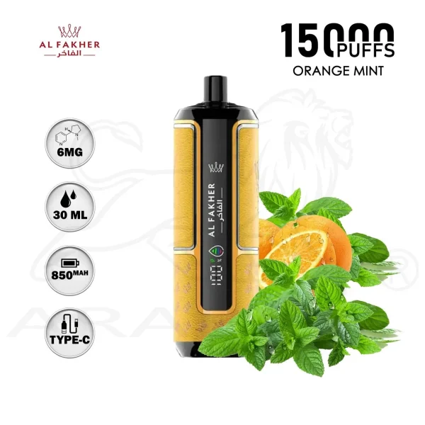 Al Fakher Crown Bar Disposables Vape Orange Mint