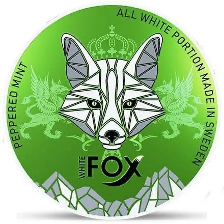 WHITE FOX ,Tobacco-Free -12Mg Nicotine Pouches(PEPPERED MINT)