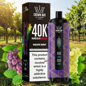 Grape Mint Al Fakher Crown Bar Mega Max Disposables Vape Grape Mint
