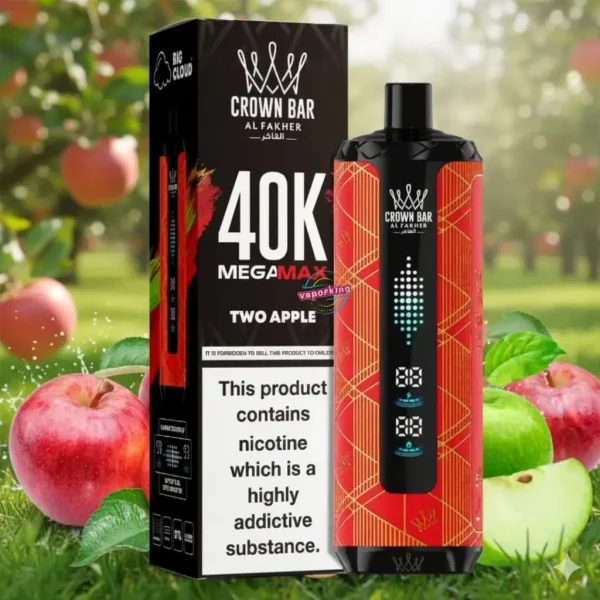 Al Fakher Crown Bar Mega Max Disposables Vape Two Apple
