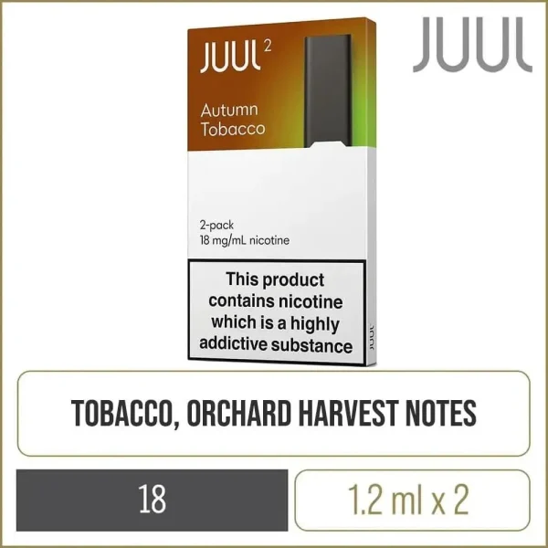 The JUUL PODS autumn tobacco 18mg /ml is a vaping product available in the Dubai.