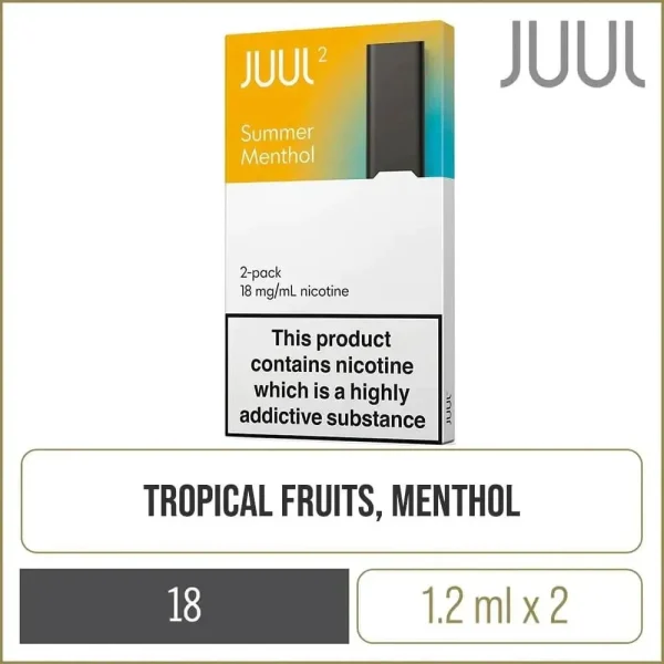 JUUL 2 POD SUMMER MENTHOL JUUL 2 PODS SUMMER MENTHOL 18MG