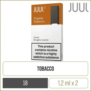 The JUUL 2 pod Virginia Tobacco 18mg pack is perfect for vapers seeking a strong, robust taste.