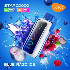 Vozol Blue Razz Ice Vozol Vista 20000 Puffs Disposables Vape Blue Razz Ice